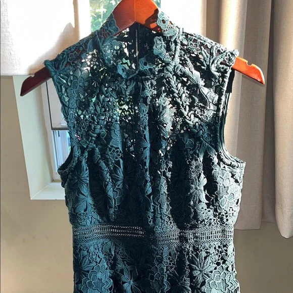 Bardot Green Sheath Midi Dress Mock Neck Sleeveless - Picture 8 of 16